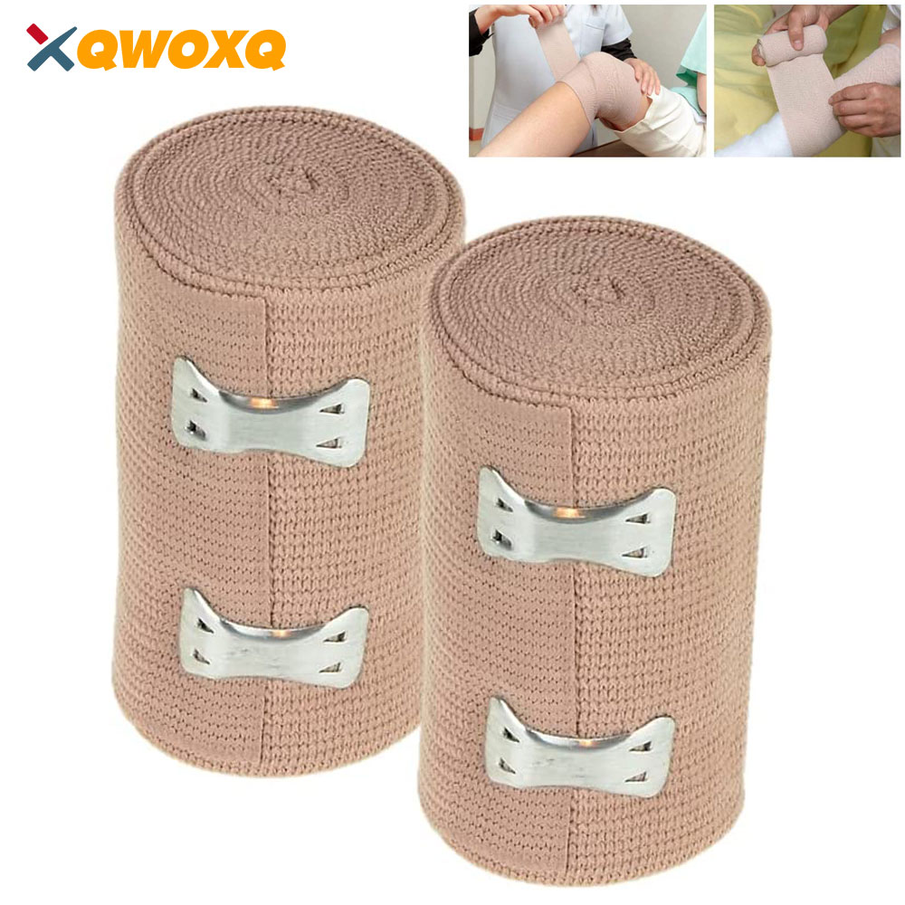 Wrist Wrap Support - プレミアム弾性圧迫包帯（クリップ付き）、手首・足首・足の捻挫用スポーツサポートテープ