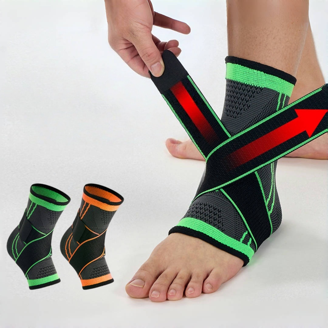 Ankle Mobility Band - 伸縮性のあるスポーツ用足首サポーター、ストラップ付き足首サポート、ナイロン製ニット圧縮足首スリーブ、捻挫防止用足首プロテクター
