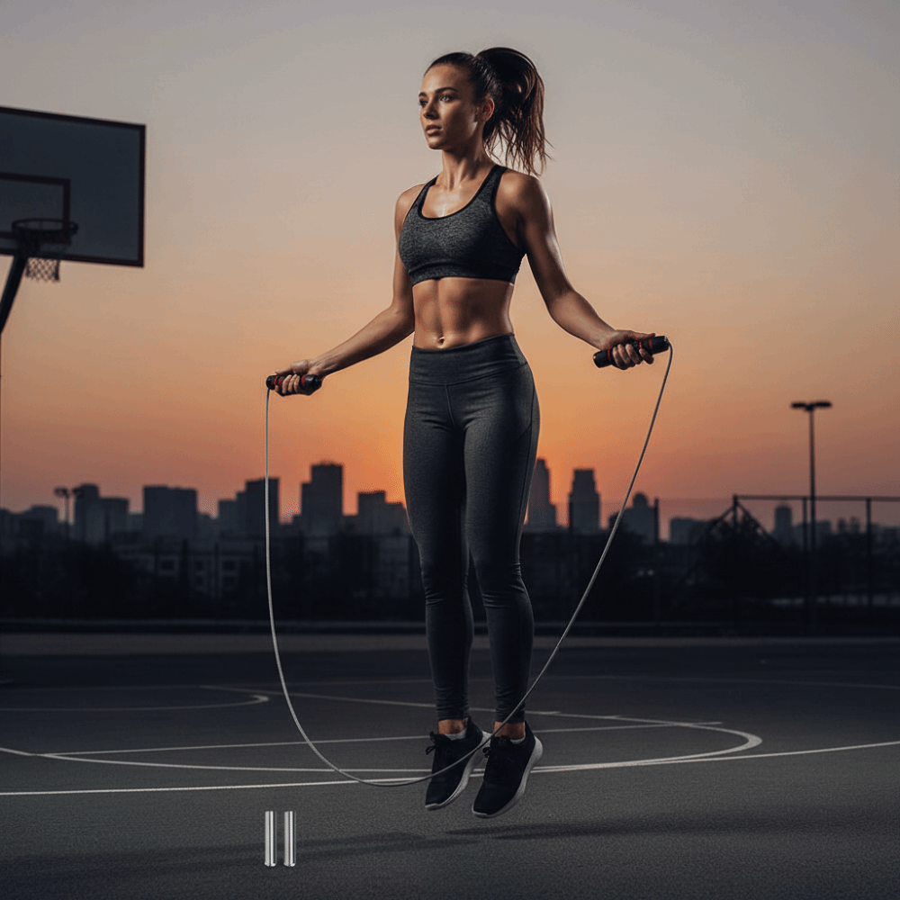 Jump Rope Speed Bearing - 長さ調節可能なジャンプロープ。高速レース用ベアリングシステム搭載。スチールワイヤーロープを使用し、快適なフォームグリップを採用。長さ調節可能なジャンプロープ。