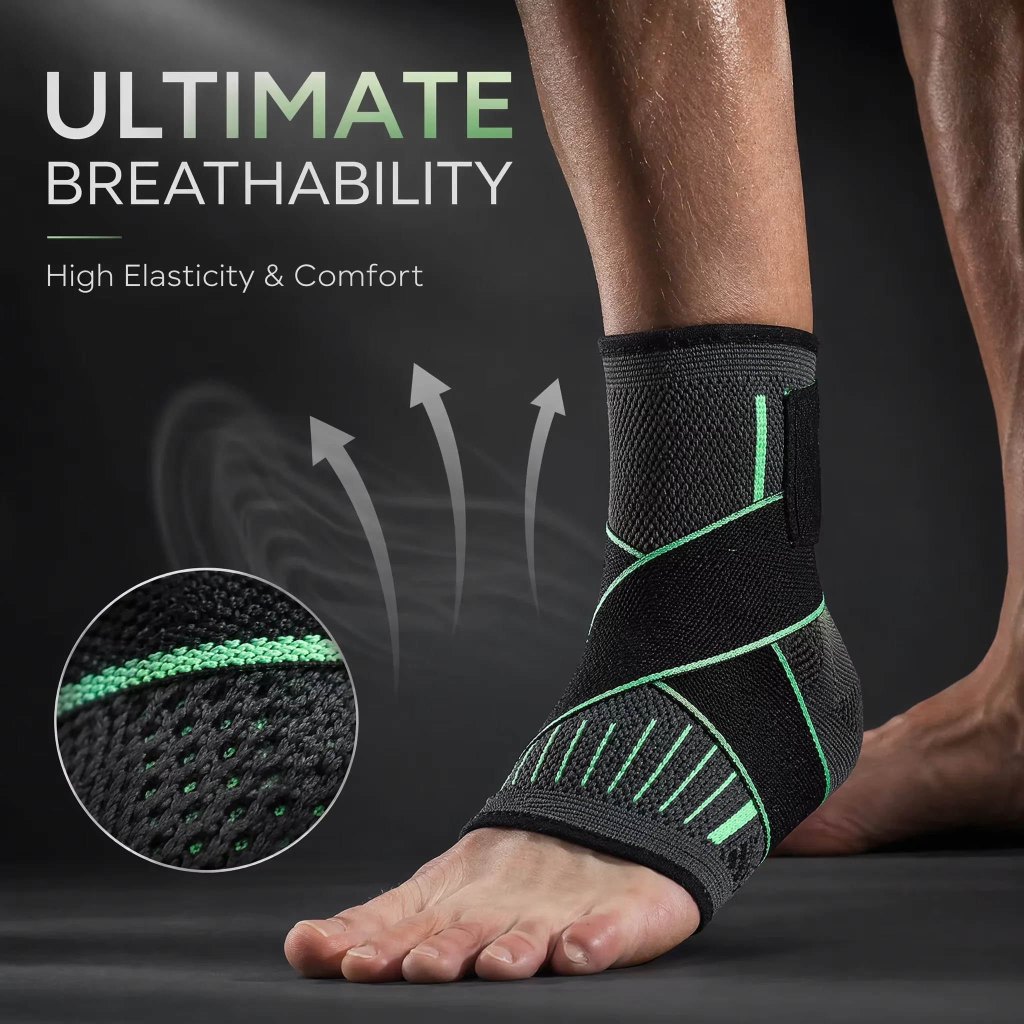 通気性のある圧縮足首ブレース、調節可能な捻挫防止足首サポート - Ankle Mobility Band のレビューと価格