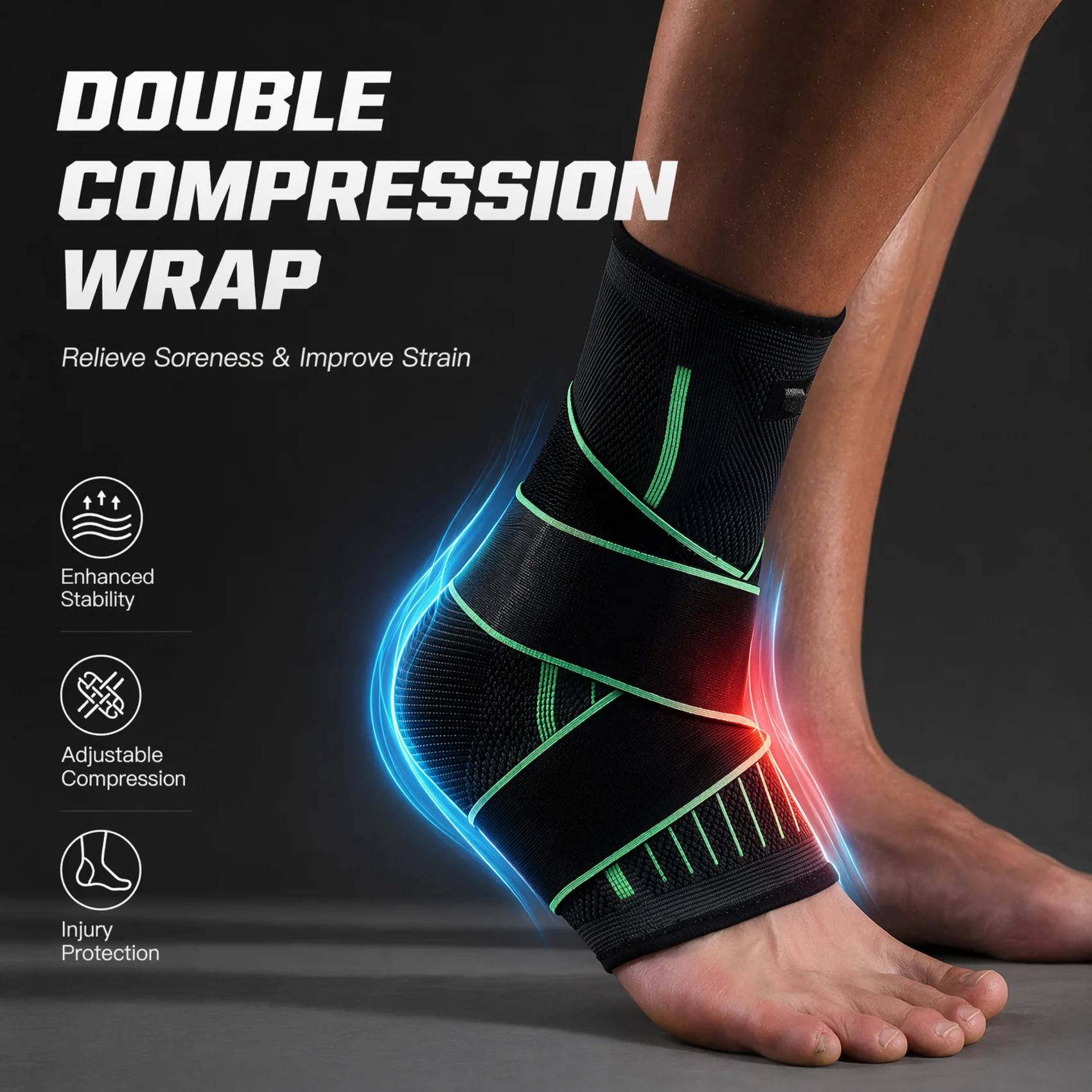 通気性のある圧縮足首ブレース、調節可能な捻挫防止足首サポート - Ankle Mobility Band のレビューと価格